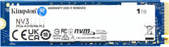 Almacenamiento Kingston NV3 1TB M.2 2280 NVMe SSD  PCIe 4.0 Gen 4x4  Hasta 6000 MB/s