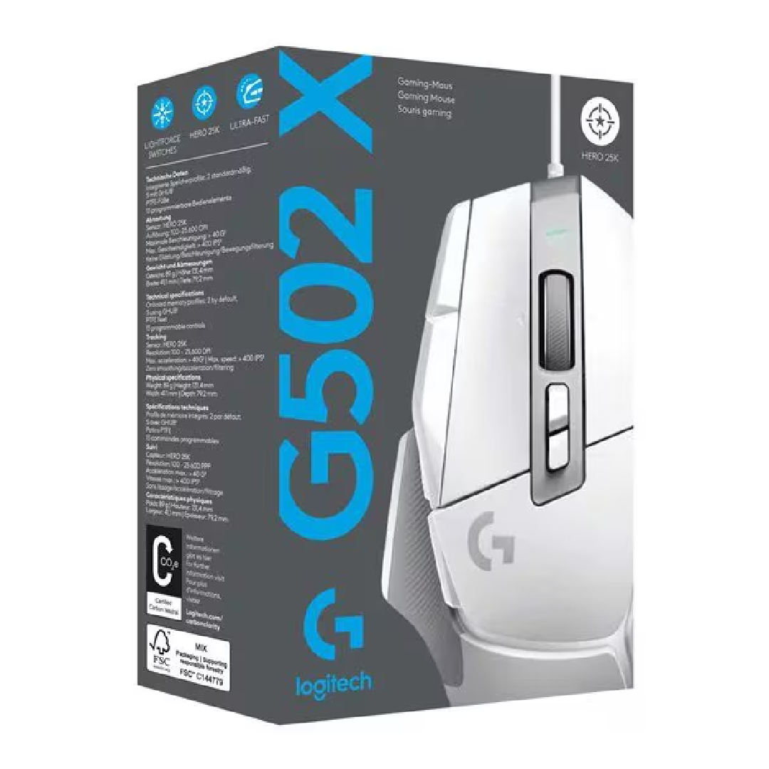 Mouse Gaming Logitech G502 X - Blanco